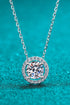 1 Carat Moissanite Round Pendant Chain Necklace - Sharon David's