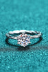 1 Carat Moissanite 6-Prong Twisted Ring - Sharon David's