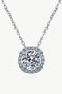 1 Carat Moissanite Round Pendant Chain Necklace - Sharon David's