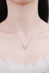Sterling Silver V Letter Pendant Necklace - Sharon David's