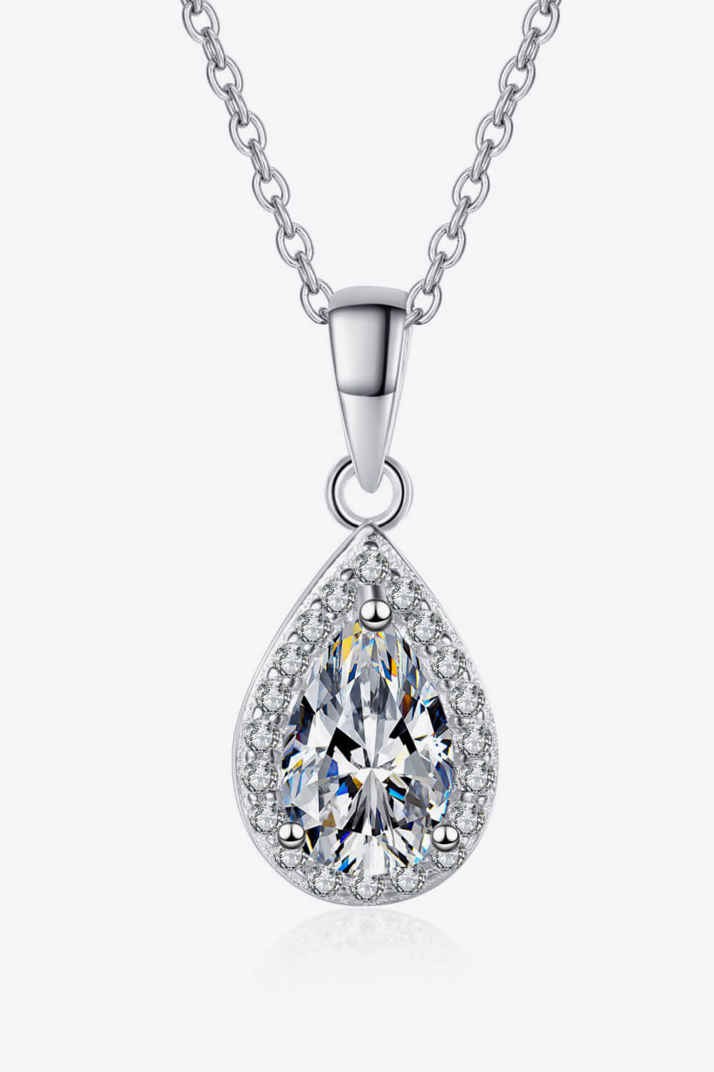 Moissanite Teardrop Pendant Necklace - Sharon David's