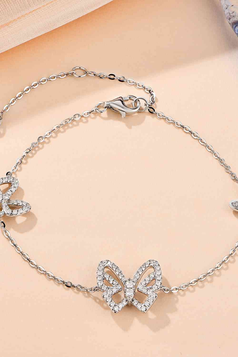 Peace Moissanite Butterfly Shape Bracelet