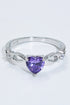Crystal Heart 925 Sterling Silver Ring