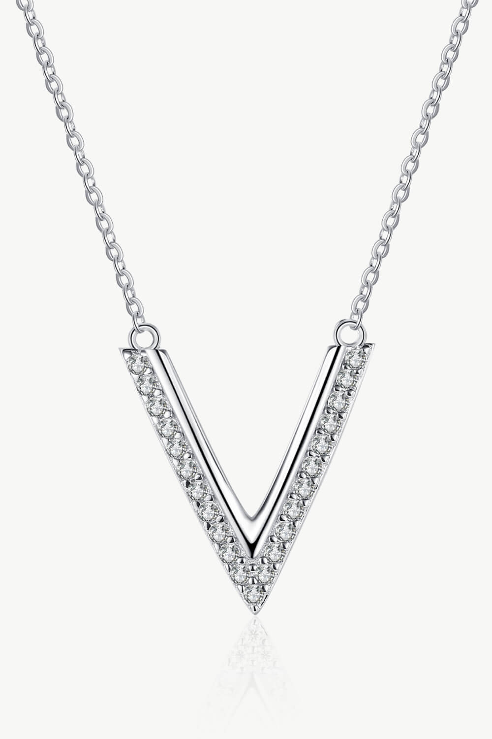 Sterling Silver V Letter Pendant Necklace - Sharon David's