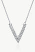 Sterling Silver V Letter Pendant Necklace - Sharon David's