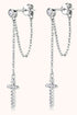 Moissanite 925 Sterling Silver Cross Earrings