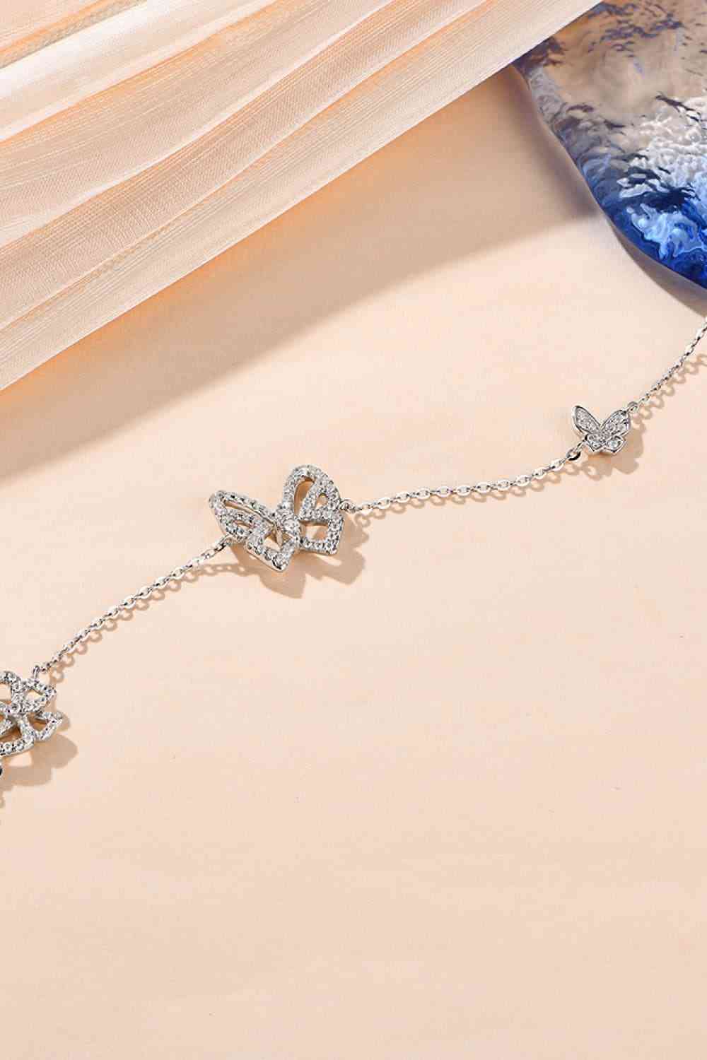 Peace Moissanite Butterfly Shape Bracelet