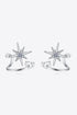 Moissanite Star Rhodium-Plated Earrings