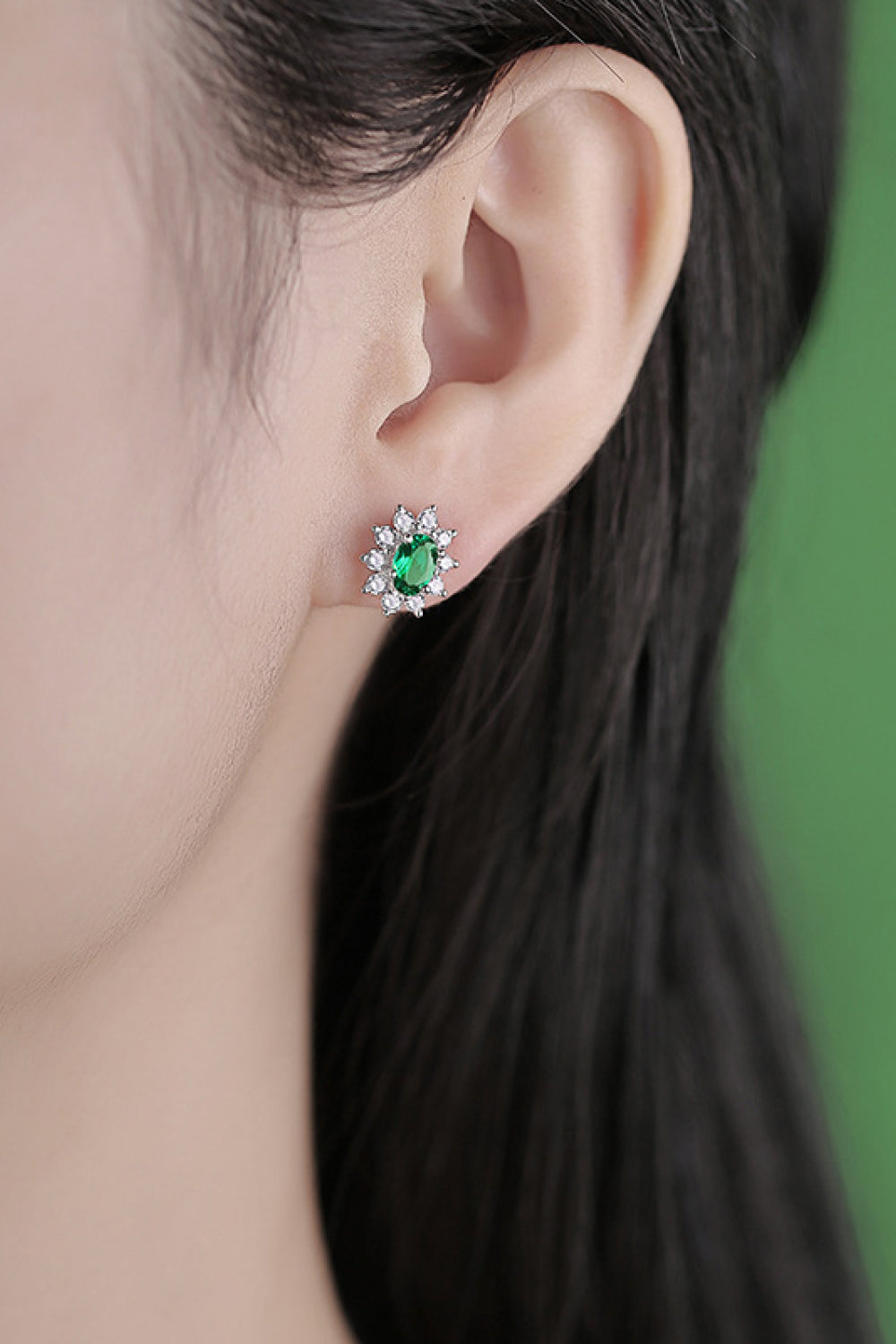 Divine Abundance 1 Carat Lab-Grown Emerald Stud Earrings