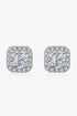925 Sterling Silver Inlaid 2 Carat Moissanite Square Stud Earrings