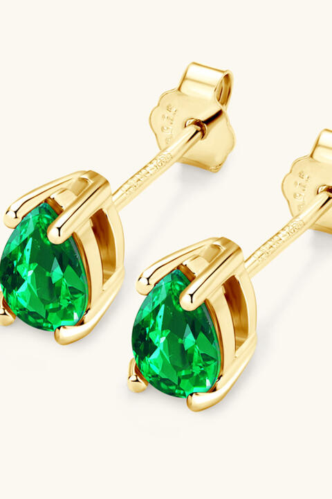 I Am Gorgeous Lab-Grown Emerald Stud Earrings
