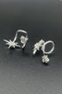 Moissanite Star Rhodium-Plated Earrings
