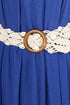 Shell Braid Belt with Wood Buckle