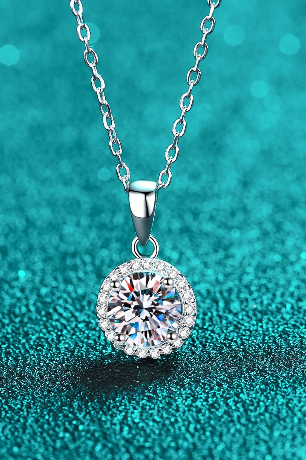 Chance to Charm 1 Carat Moissanite Round Pendant Chain Necklace - Sharon David's